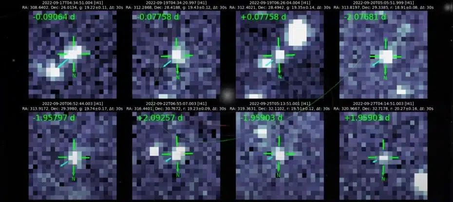 2022 SF289 observações. (Instituto DiRAC, Universidade de Washington/YouTube)